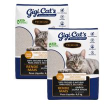 Areia Higiênica Gigi Cat's Premium 8kg Zero Odor Torrão Instantâneo Alta Absorção
