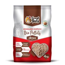 Areia Higiênica Great Pets Bio Pellets Arroz para Gatos 4kg Areia Higiênica Great Pets Bio Pellets Arroz para Gatos 4kg