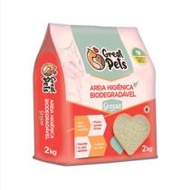 Areia Higiênica Great Pets Biodegradável Grossa para Gatos 2kg