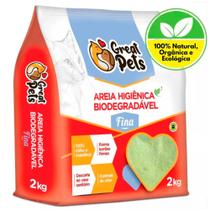 Areia Higiênica Great Pets Biodegradável Milho e Mandioca Fina 2 kg