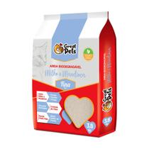 Areia Higiênica Great Pets Biodegradável Milho e Mandioca Fina 3,8 kg