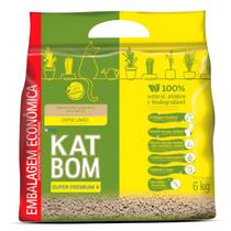 Areia Higiênica Katbom Granulado Capim Limão para Gatos 6kg Aroma refrescante, controle de odores e higiene ideal para o bem estar do seu pet