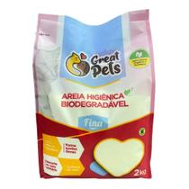 Areia Higiênica para Gatos Biodegradável 100% Milho e Mandica Grãos Finos 2kg - Great Pets