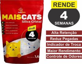 Areia Higiénica Para Gatos Cristais De Sílica 1,6kg Maiscats