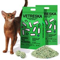 Areia higiênica para gatos VETRESKA de tofu com aroma de chá verde 5 kg Areia higiênica para gatos VETRESKA de tofu com aroma de chá verde 5 kg
