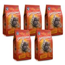 Areia Higiênica Perfumada para Gatos - Gatíssimo 4 kg Alfa Pet (KIT COM 5)