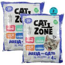 Areia Higiênica Sanitária Gatos Cat Zone 4Kg Controle Odor