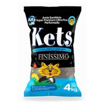 Areia Higiênica Sanitária P/ Gatos Absorve Kets Finissimo 4kg - Alfapet