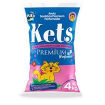 Areia Higiênica Sanitaria Perfumada Granulada Eliminação de Odor Absorção Kets P/ Gatos 4kg