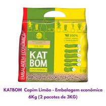 Areia Katbom Embalagem Econômica 6Kg - Capim Limão