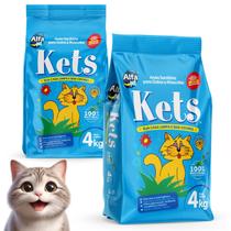 Areia Kets Gatos Sanitaria 4 ou 12kg Higienica Tradicional