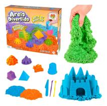 Areia Mágia De Modelar Brinquedo Massa + Moldes Castelo 300g Areia Mágia De Modelar Brinquedo Massa + Moldes Castelo 300g