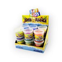 Areia Magica Acrilex Caixa Com 12 Potes 200g 6 Cores Com Forminhas