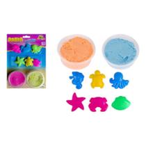 Areia Mágica Colorida Massa Moldar Cinética Infantil + Forma Brinquedo Interativo Divertido