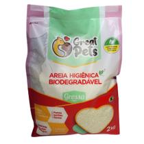 Areia Natural Biodegradável Higiênica Mandioca 2kg Great Pets