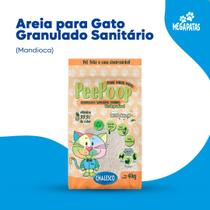 Areia para Gato Granulado Sanitário Mandioca PeePoop 4 Kg 100 Natural