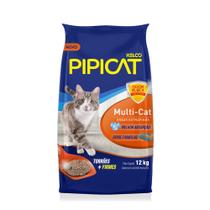 Areia para Gato Pipicat Multi-Cat Kelco 12 kg