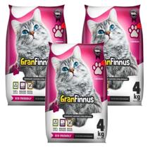 Areia Para Gatos Mimo Cat Gran Finnus 4kg Kit 3un