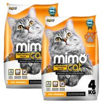 Areia Para Gatos Mimo Cat Perfumada Com Talco 4kg Kit 2un