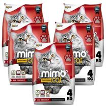 Areia Para Gatos Mimo Cat Tradicional 4kg Kit 5un