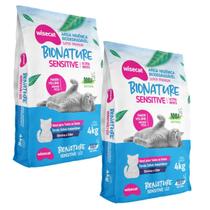 Areia Para Gatos Sensitive biodegradavel 4kg Kit 2Un