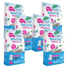 Areia Para Gatos Sensitive biodegradavel 4kg Kit 6Un
