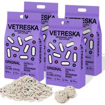Areia sanitária de tofu VETRESKA, descartável no vaso, 10 kg, 4 sacos