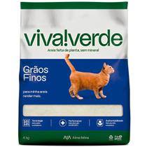 Areia Sanitária Gatos Viva Verde Grãos Finos 4kg