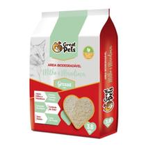 Areia Sanitária Grossa Gatos Biodegradável Mandioca Milho 3,8Kg