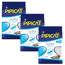 Areia Sanitária Kelco Pipicat Ultra Light 2kg 3 UN Areia Sanitária Kelco Pipicat Ultra Light 2kg 3 UN