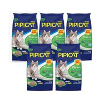 Areia Sanitária para Gatos Classic Pipicat 4kg - Kit 5 un Areia Sanitária para Gatos Classic Pipicat 4kg - Kit 5 un
