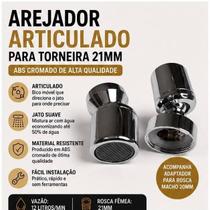 Arejador Articulado para Torneira 21mm ABS Cromado com Adaptador M20 Vazão 12L/min