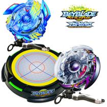 Arena Beyblade B-34 Valtryek vs B-42 Doomscizor e Lançadores - Top Gyro Arena Beyblade B-34 Valtryek vs B-42 Doomscizor e Lançadores - Top Gyro