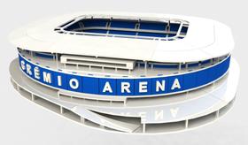 Arena do Grêmio 3D Miniatura em MDF - Neusa Artesanatos