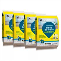 Argamassa Impermeável Para Blocos De Vidro 5kg - Kit C/4 Und