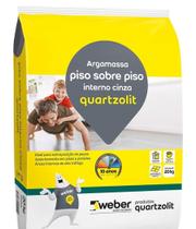 Argamassa Piso Sobre Piso Interno Cinza 20kg Embalagem Papel - Quartzolit