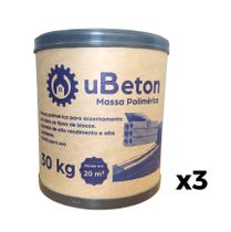 Argamassa Polimérica Cola Bloco/tijolo - Barrica 30kg - 3 unid (90 kg) uBeton