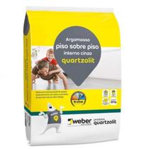 Argamassa Quartzolit Piso Sobre Piso 20kg Cinza Interna - Weber - Quartzolit