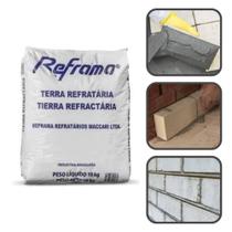 Argamassa Terra para Tijolos Placas Pedras Refratária 10kg Alta Temperatura