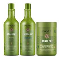Argan Oil Inoar Kit Shampoo E Condicionador 1l + Máscara 1kg