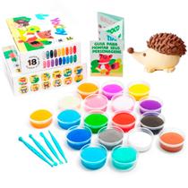 Argila Mágica Massinha Modelar Infantil Yoclay Box 18 Cores