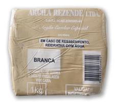 Argila para Modelagem Escolar Branca 1Kg