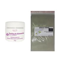 Argila Pura Verde 500G E Peeling Diamante Esfolia E Clareia