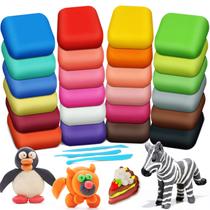 Argila seca ao ar livre ESSENSON Magic Clay 24 cores com ferramentas 330 g Argila seca ao ar livre ESSENSON Magic Clay 24 cores com ferramentas 330 g