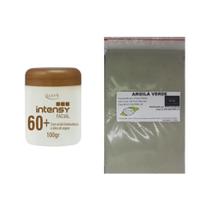 Argila Verde 500G E Creme Antirugas Ác. Hialurônico 60 Anos