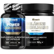 Arginina Pura 120 Caps + Colageno 150g em Pó Growth