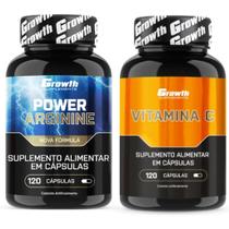 Arginina Pura 120 Caps + Vitamina C 120 Caps Growth Arginina Pura 120 Caps + Vitamina C 120 Caps Growth