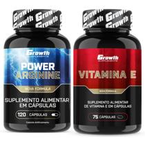 Arginina Pura 120 Caps + Vitamina E 75 Caps Growth Arginina Pura 120 Caps + Vitamina E 75 Caps Growth
