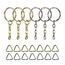 Argola 23mm De Chaveiro Com Corrente 5 Elos Duas Cores & Triangulos