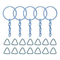 Argola 23mm Elo 8mm Azul Bebê Para Montagem Chaveiro 100 Unidades